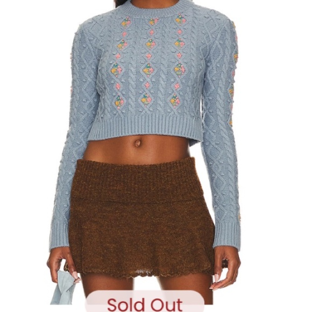 Mansi Cropped Sweater - Majorelle (S) New